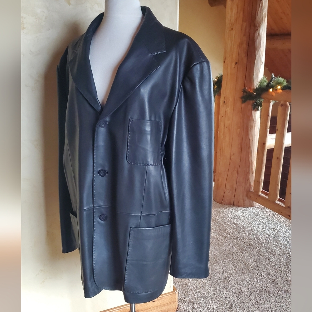 Daniel Cremieux Lambskin Leather Black Mens Jacket - Picture 3 of 16
